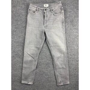Agolde Nico Jeans Women's 27 Gray Denim Button Fly High Rise Tapered Stretch